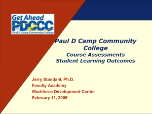 Paul D Camp Community College Course Assessments Student Learning Outcomes