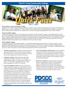 Quick Facts 2013 - 2014 Paul D. Camp Community College