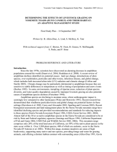 DETERMINING THE EFFECTS OF LIVESTOCK GRAZING ON AN ADAPTIVE MANAGEMENT STUDY