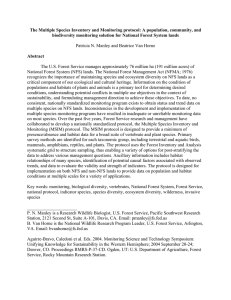 The Multiple Species Inventory and Monitoring protocol: A population, community,... biodiversity monitoring solution for National Forest System lands