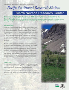 Paciﬁ c Southwest Research Station Sierra Nevada Research Center Sierra Nevada: