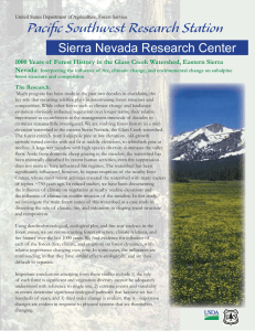 Paciﬁ c Southwest Research Station Sierra Nevada Research Center Nevada: