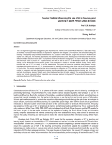 Teacher Factors Influencing the Use of Ict in Teaching and