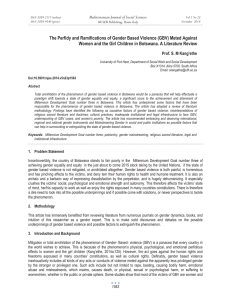 The Perfidy and Ramifications of Gender Based Violence (GBV) Meted... Women and the Girl Children in Botswana. A Literature Review