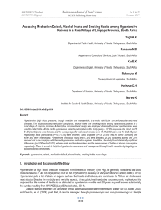 Assessing Medication Default, Alcohol Intake and Smoking Habits among Hypertensive