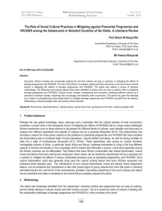 The Role of Social Cultural Practices in Mitigating against Premarital... HIV/AIDS among the Adolescents in Selected Countries of the Globe....