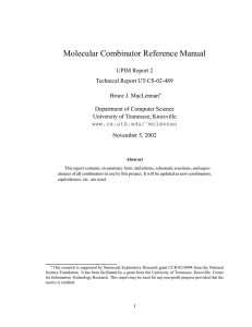 Molecular Combinator Reference Manual