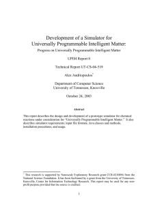 Development of a Simulator for Universally Programmable Intelligent Matter: