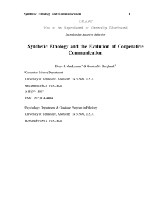 Synthetic Ethology and the Evolution of Cooperative Communication DRAFT