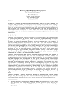 Technology-Independent Design of Neurocomputers: The Universal Field Computer Abstract Bruce J. MacLennan