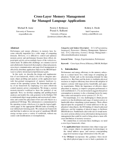 Cross-Layer Memory Management for Managed Language Applications Michael R. Jantz Forrest J. Robinson