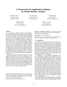 A Framework for Application Guidance in Virtual Memory Systems Michael R. Jantz