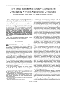 Two-Stage Residential Energy Management Considering Network Operational Constraints , Student Member, IEEE