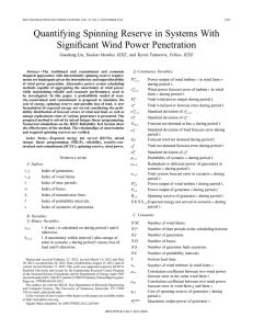 Quantifying Spinning Reserve in Systems With Signiﬁcant Wind Power Penetration