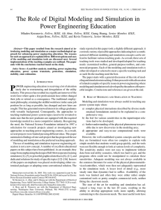 The Role of Digital Modeling and Simulation in Power Engineering Education