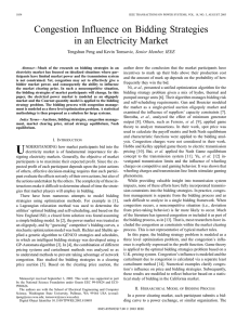 Congestion Influence on Bidding Strategies in an Electricity Market