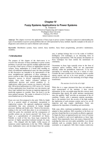 Chapter IV Fuzzy Systems Applications to Power Systems K. Tomsovic