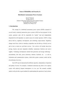 Issues of Reliability and Security in Distributed Autonomous Power Systems