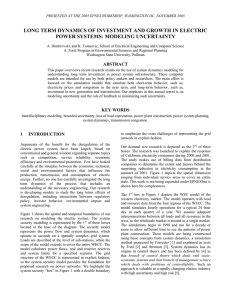 LONG TERM DYNAMICS OF INVESTMENT AND GROWTH IN ELECTRIC