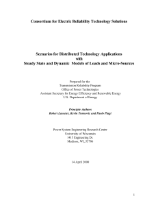 Consortium for Electric Reliability Technology Solutions Scenarios for Distributed Technology Applications