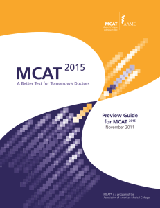 MCAT 2015 Preview Guide for MCAT