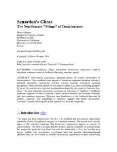 Sensation's Ghost The Non-Sensory &#34;Fringe&#34; of Consciousness