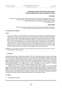 Unintentional Injury and Social Correlates among Mediterranean Journal of Social Sciences