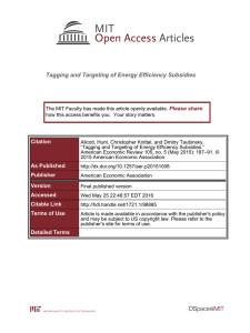 Tagging and Targeting of Energy Efficiency Subsidies Please share