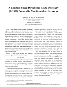 A Location-based Directional Route Discovery (LDRD) Protocol in Mobile Ad-hoc Networks