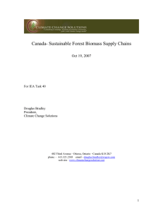 Canada- Sustainable Forest Biomass Supply Chains Oct 19, 2007