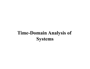 Time-Domain Analysis of Systems