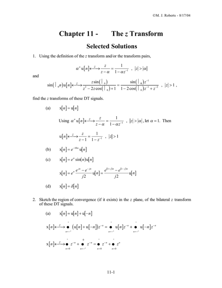 Chapter 11 Z Selected Solutions
