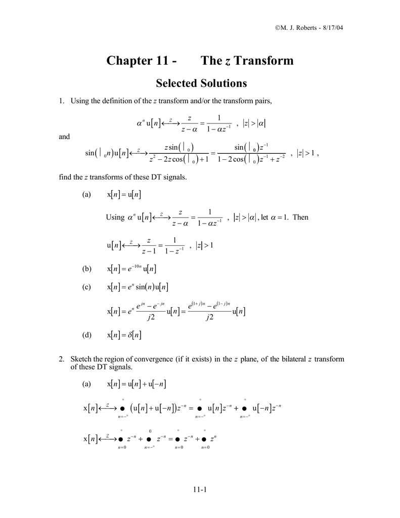 z transform of 1