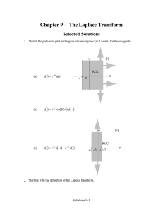Chapter 9 -  The Laplace Transform Selected Solutions ( ) (