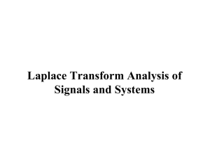 Laplace Transform Analysis of Signals and Systems