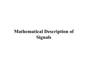 Mathematical Description of Signals