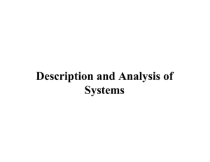 Description and Analysis of Systems