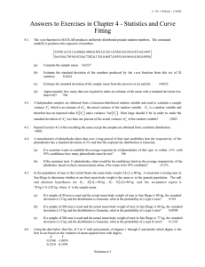 Answers to Exercises in Chapter 4 - Statistics and Curve Fitting