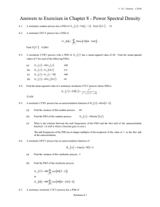 Answers to Exercises in Chapter 8 - Power Spectral Density ( )