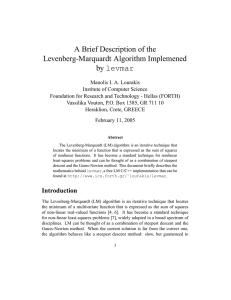 A Brief Description of the Levenberg-Marquardt Algorithm Implemened by levmar