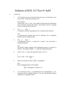 Solution of ECE 315 Test #1 Su03