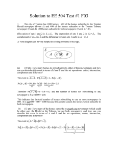 Solution to EE 504 Test #1 F03