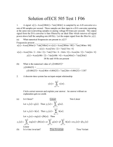 Solution of ECE 505 Test 1 F06 ( ) (