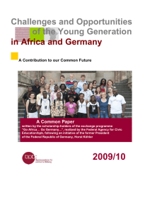 Challenges and Opportunities of the Young Generation in Africa and Germany