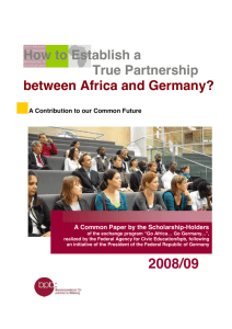 How to Establish a True Partnership between Africa and Germany?