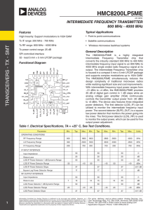 HMC8200LP5ME IntermedIate Frequency transmItter 800 mHz - 4000 mHz