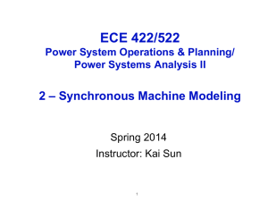 ECE 422/522 2 – Synchronous Machine Modeling Spring 2014