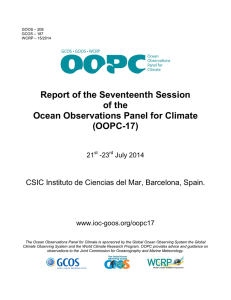 Report of the Seventeenth Session of the Ocean Observations Panel for Climate