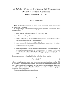 CS 420/594 Complex Systems &amp; Self-Organization Project 4: Genetic Algorithms