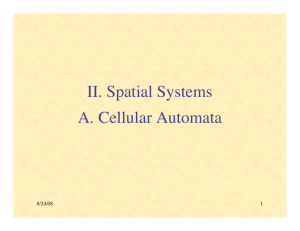 II. Spatial Systems A. Cellular Automata 8/24/08 1